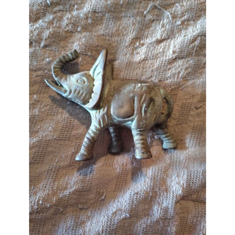 Solid Brass Elephant Figurine Collection Raised Trunk